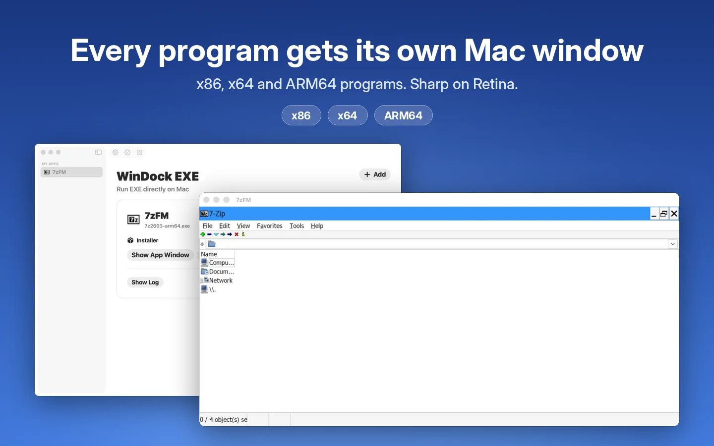 Every program gets its own Mac window