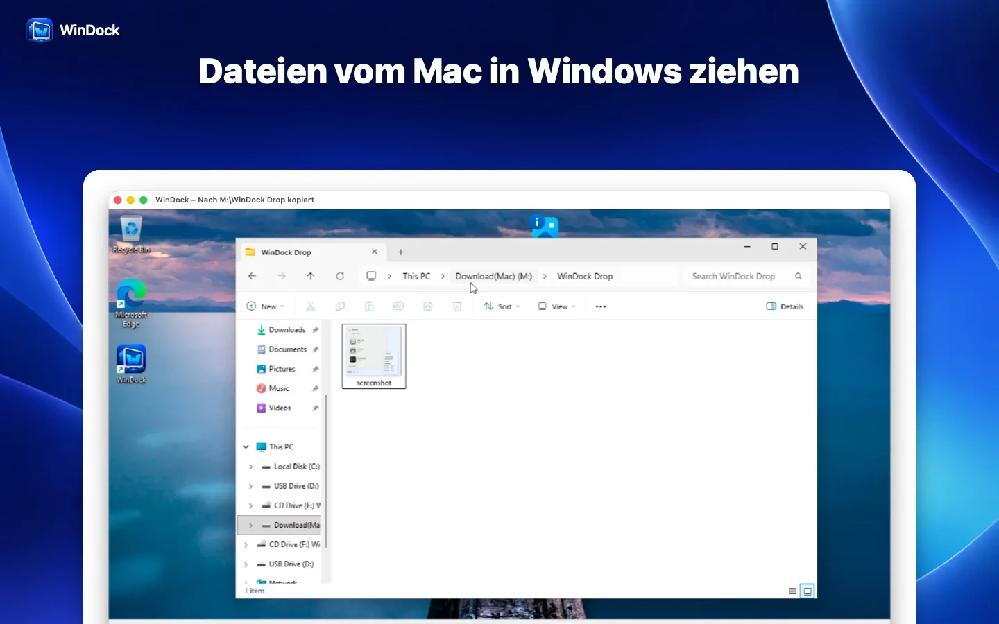 Dateien vom Mac in Windows ziehen